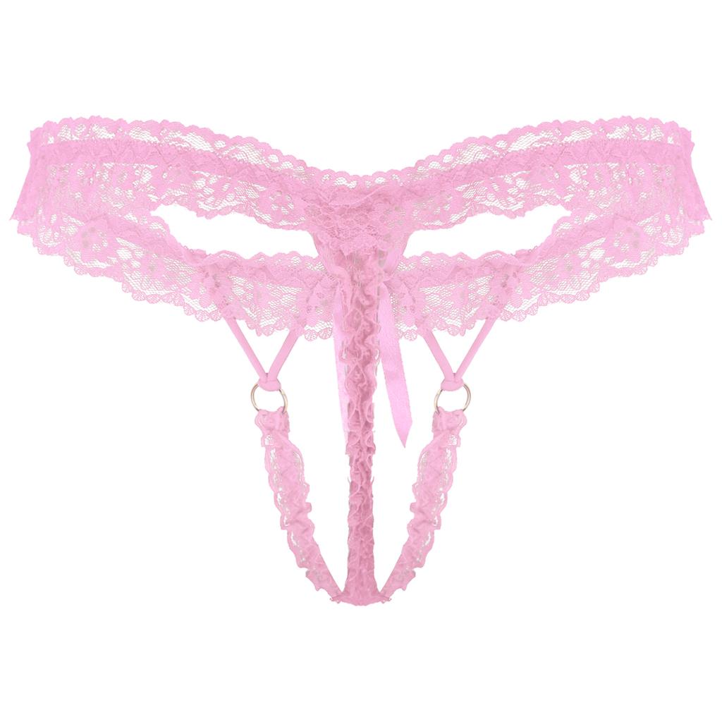 Pánské nylonové kalhotky G-string tanga Krajkové spodní prádlo T-back Shorts