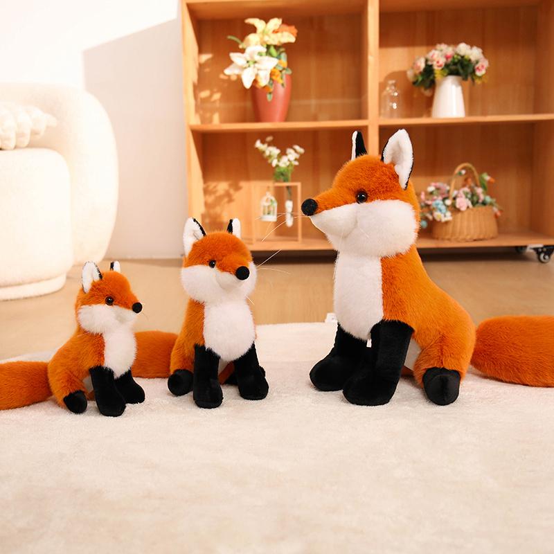 19~34cm Flauschiges Oranges Fuchsplüschtier Stofftier Simulation Cartoon Tier Plüschtier Schlafbegleiter Geschenk