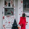 Halloween Wall Doors Windows Stickers Blood Handprint Footprint Skull Pattern Halloween Party Scene Decor Supplies Horror Props