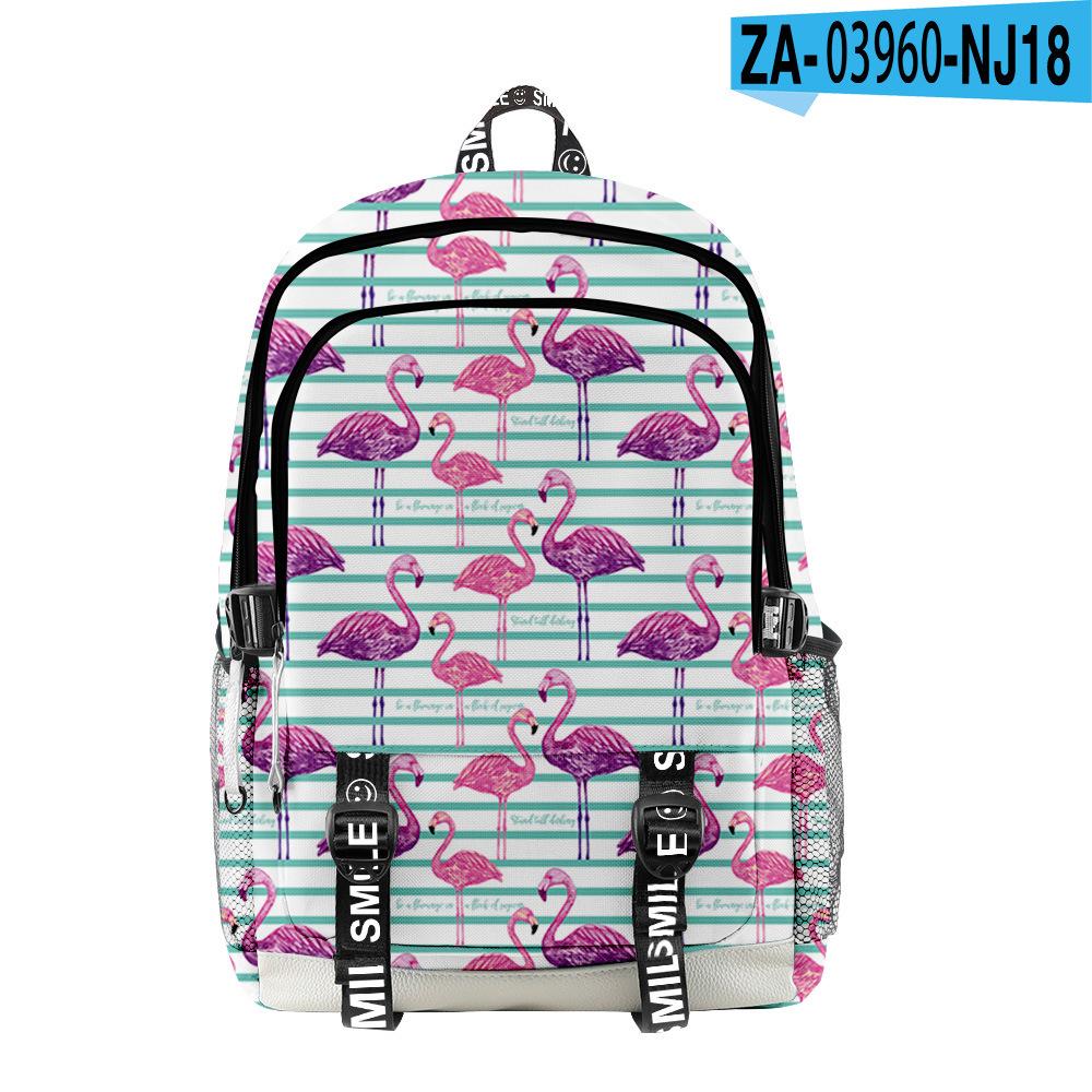 Classic Novelty Cool Flamingo 3D Print Student School Bags Unisex Oxford Waterproof Notebook Multifunction Travel Backpacks