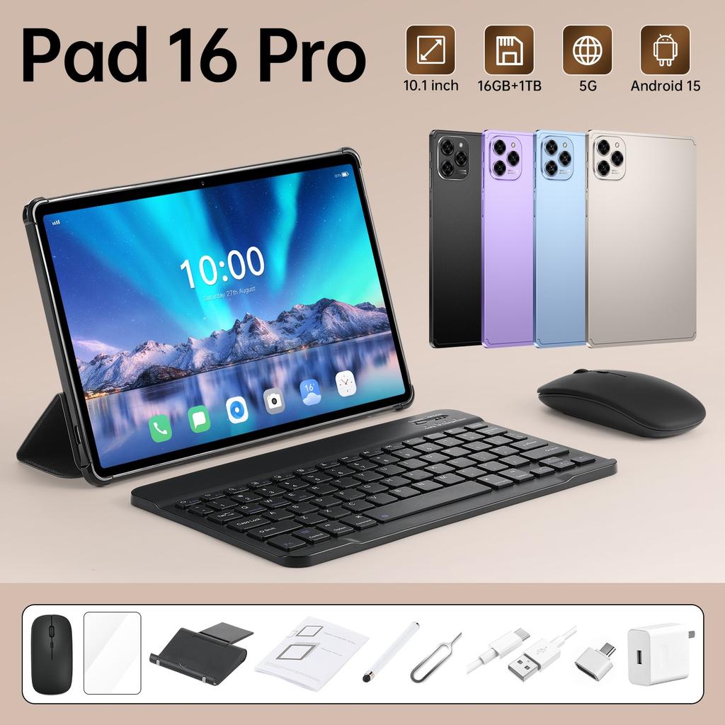 Global Pad 16 Pro New Tablet Snapdragon 8 Gen3 10.1inch Android 15 16GB+1TB 10000mAh 5G Dual Card WiFi GPS Tab