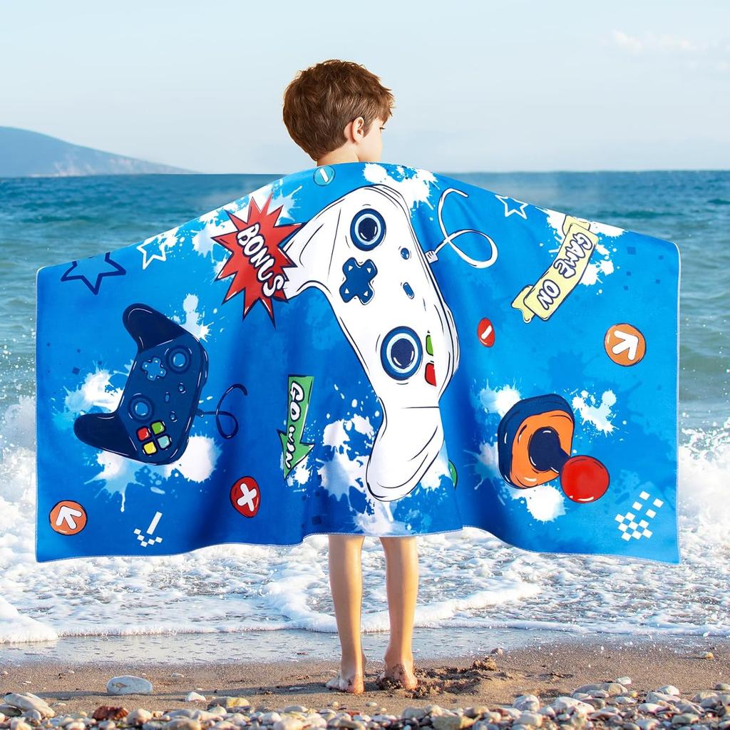 Magic Mermaid Beach Towel for Girls, Colorful Ocean Princess Art Quick-Dry Sand-Free Microfiber Bath Towel for Pool and Travel