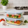 FOOD CONTAINER 3x Set of Rectangular Containers LUNCHBOX For Work Lunch