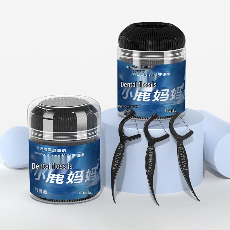 Xiao Lu Ma Ma Bamboo Charcoal Dental Floss Sticks