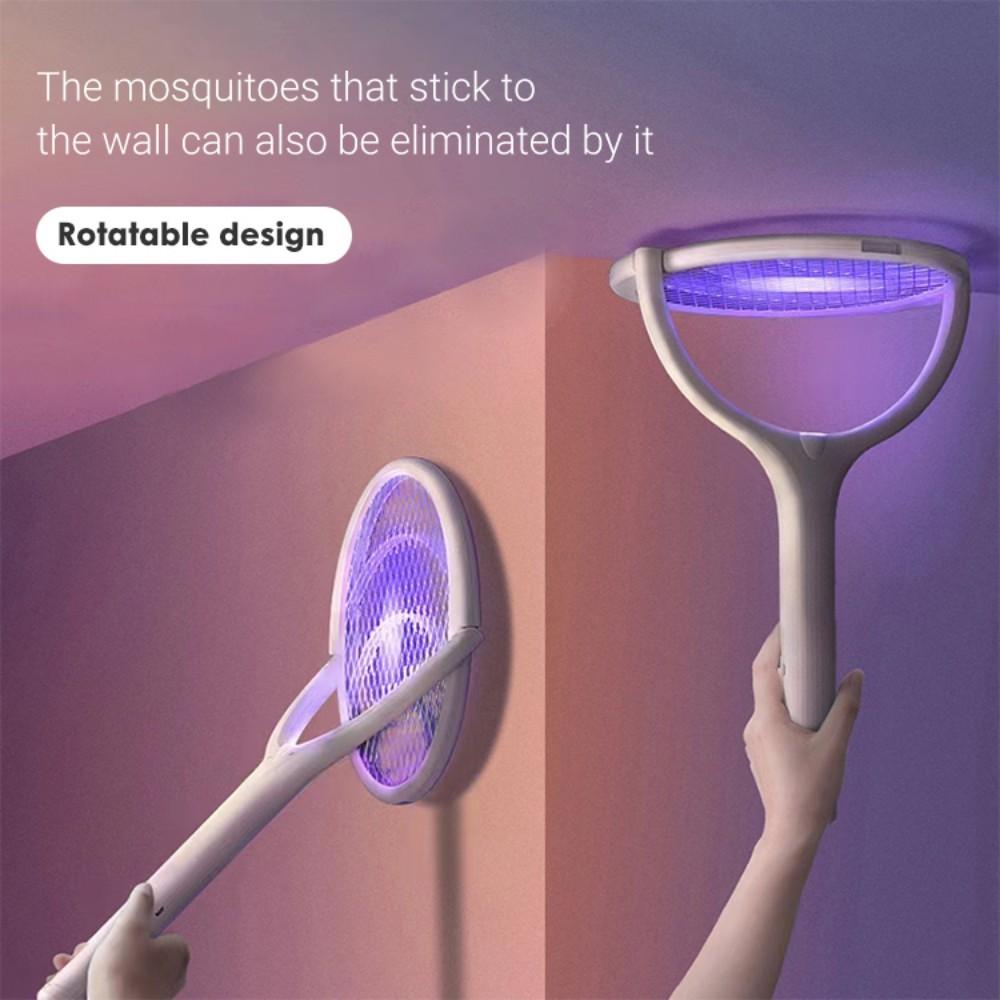 5-in-1 Retractable Extension Pole Electric Mosquito Swat Multi-Functional Rotating Net Swat Rechargeable USB Family Camping Use