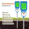 Yieryi 6 In 1 Soil PH Meter Moisture Temperature Light EC Fertility Tester Digital Garden Plant Soil Detector for Vegetable Farm