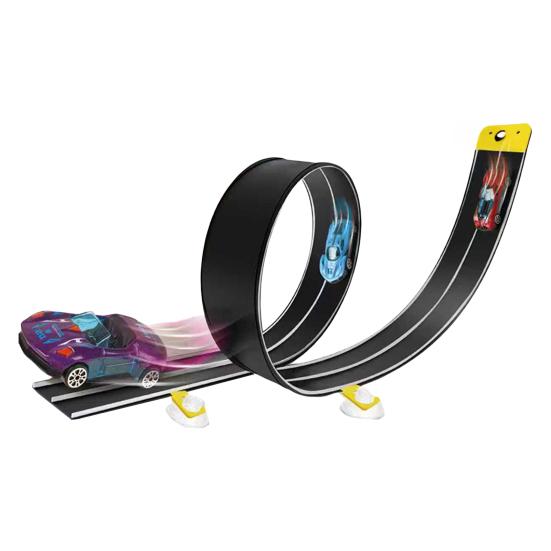 Race Car Track Toy Set Flexible Rail Car Track Tough Suction Cup Bendable Loopable Kids Car Toy Adhesive Rail Car Play Kit