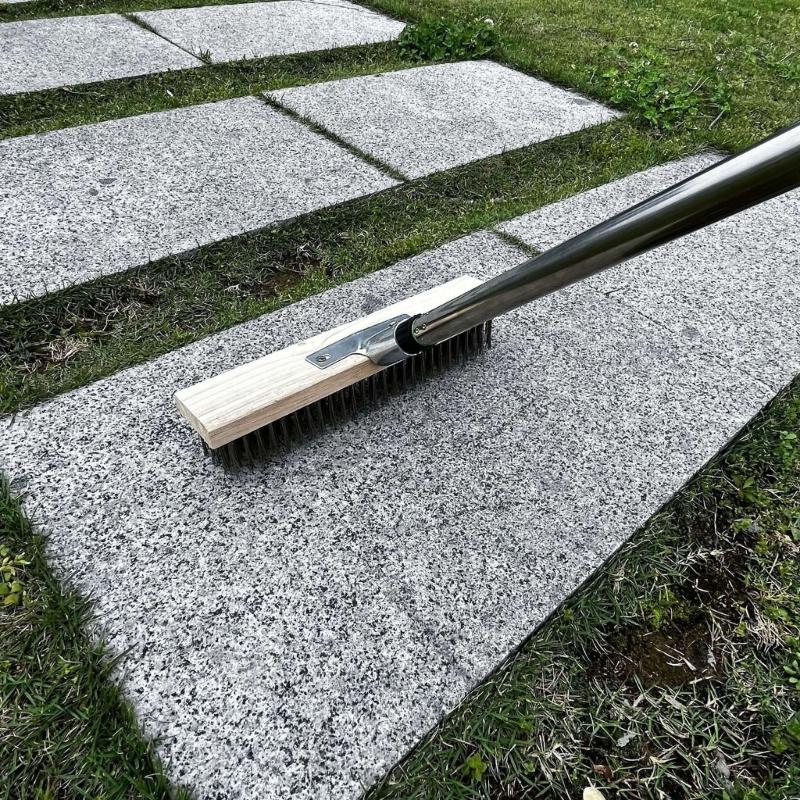 Stainless Steel Wire Floor Brush Head for Concrete Stain Outdoor Deck Garage Stainless Steel Deck Moss Remover