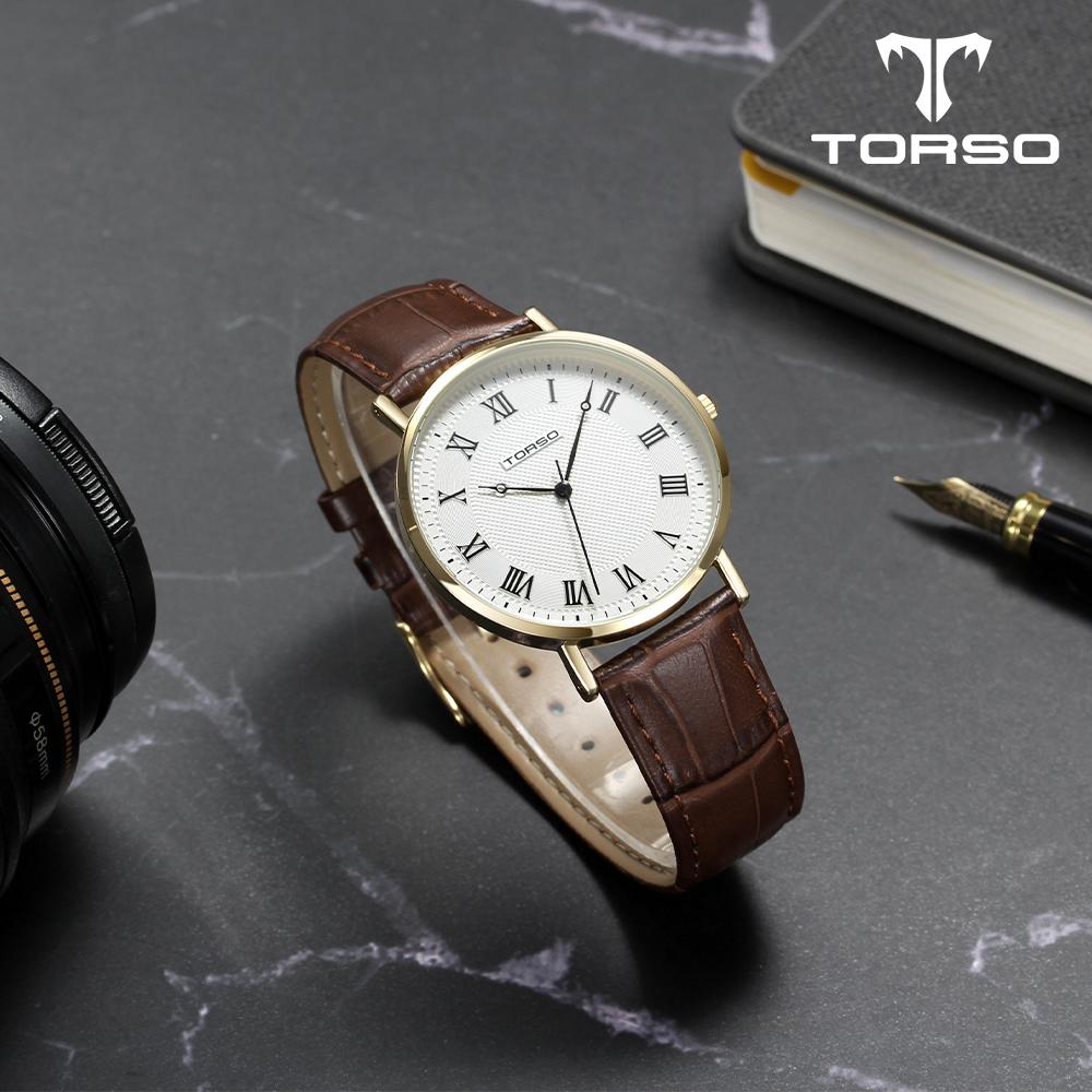 Toleuso T107L-Gsbr Classico Quartz Couple Watch Men'S & Women'S Leather Watch