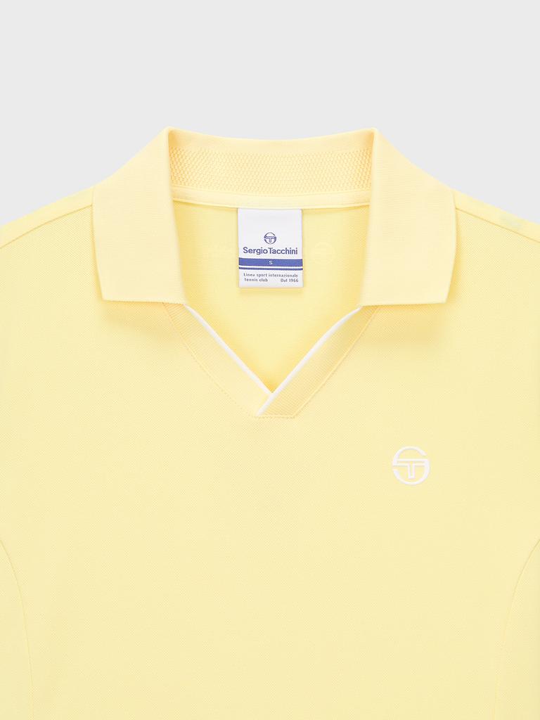 SERGIO TACCHINI W Essential Pique Collared V-Neck Short Sleeve Dress (Yellow)