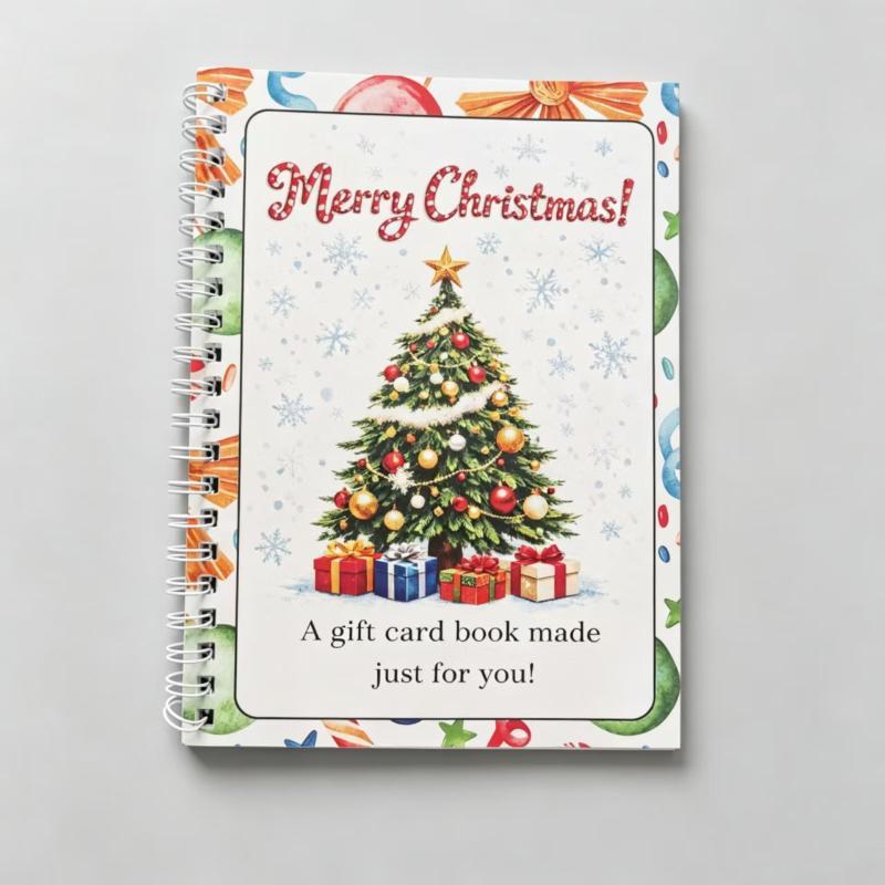 Libro de Tarjetas de Regalo de Navidad con Espiral Festival Regalos de Navidad Para Adolescentes Organizador de Tarjetas de Felicitación Soporte para Tarjetas de Felicitación