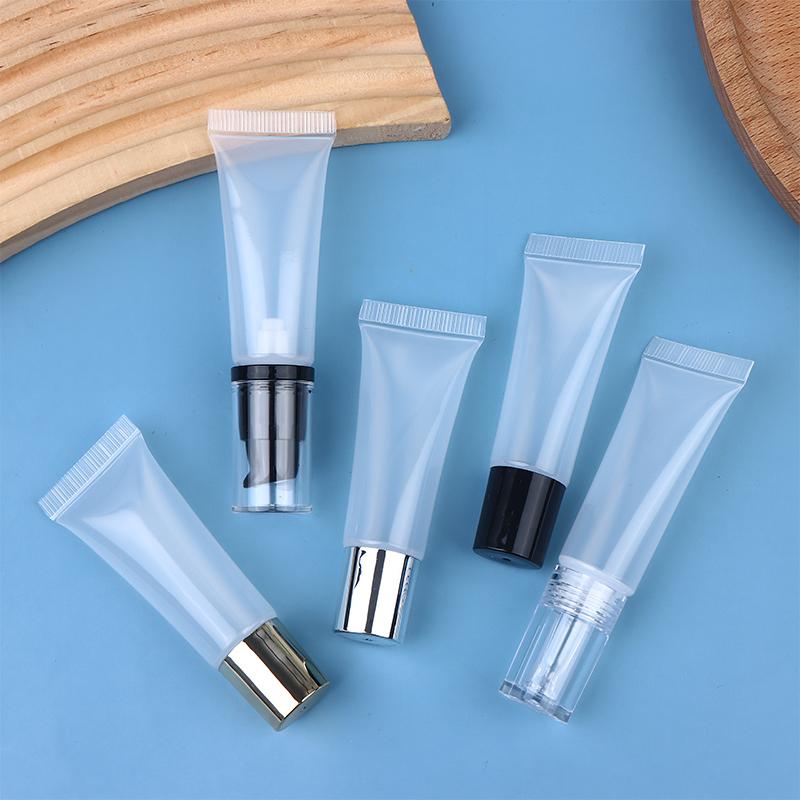10G Průhledné měkké prázdné tuby na lesk na rty, nádobky na balzám na rty, plnitelné mini stlačovací kosmetické tuby, krém, pleťová voda, cestovní