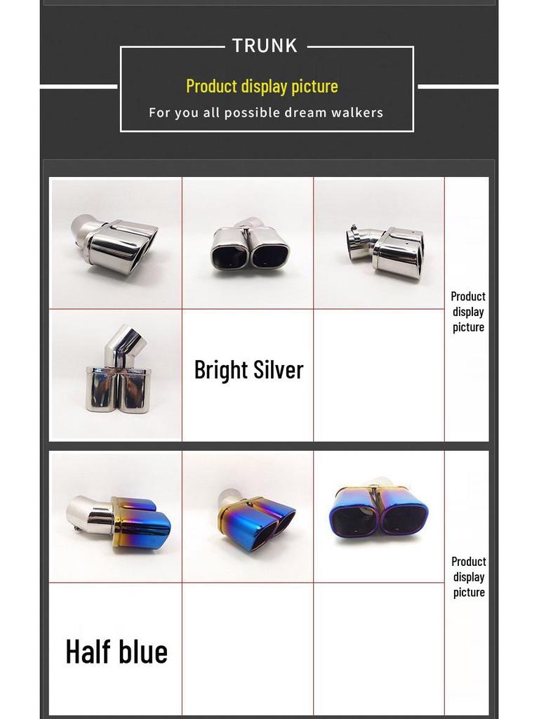 Eksosrør i rustfritt stål med dobbelt utløp for Nissan Qashqai/Haima S5