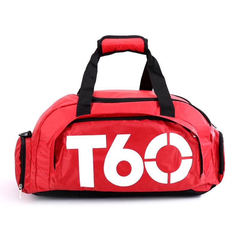 T60 Sports Travel Bag - Double Shoulder, Dry/Wet Separation, Gym & Yoga Bag for Men and Women.