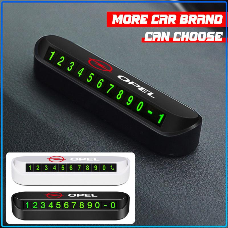 1Pcs Car Temporary Parking Card Phone Number Card Plate Emblem For Opel Astra H G J Insignia Mokka Zafira Corsa Vectra B C D