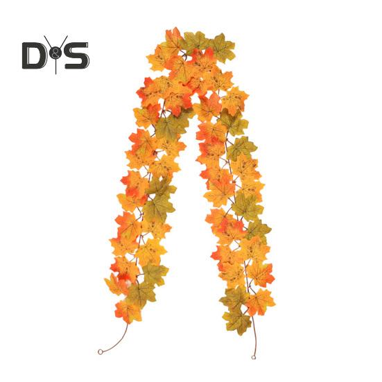 175/200CM Künstliche Ahornblattgirlande für Haus, Garten, drinnen und draußen, zum Aufhängen, künstliche rote Blätter, Pflanzen, Reben, Halloween, Erntedankfest, Dekoration