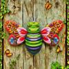 Metal Bee Wall Ornament Creative Garden Statue Art Wall Hanging Sculpture  Patio