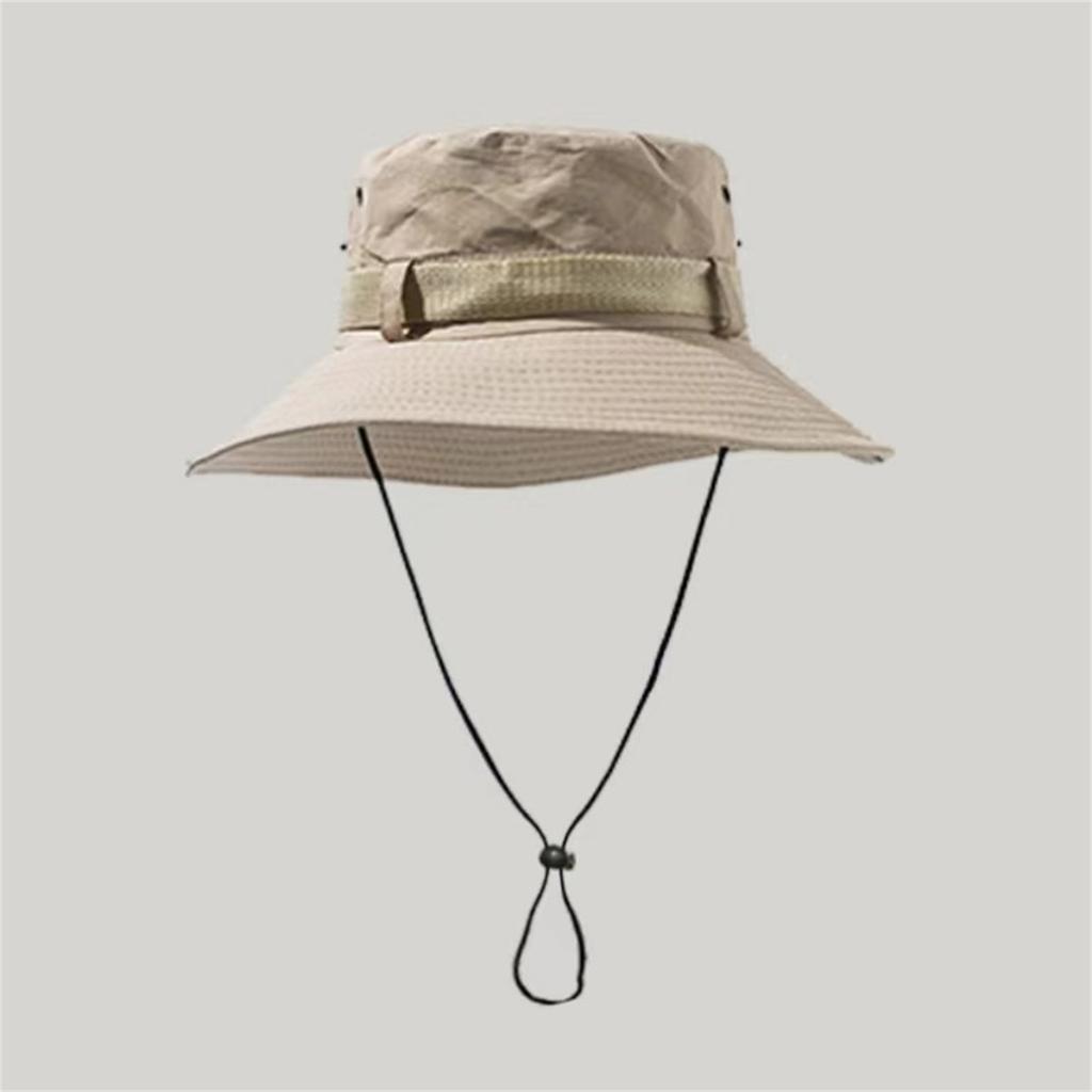 Summer Men's And Women's Outdoor- Sun Hats Ponytail Hole Mesh Breathable Sunscreen Fisherman Hat Brim- Mountaineering Sun Hat