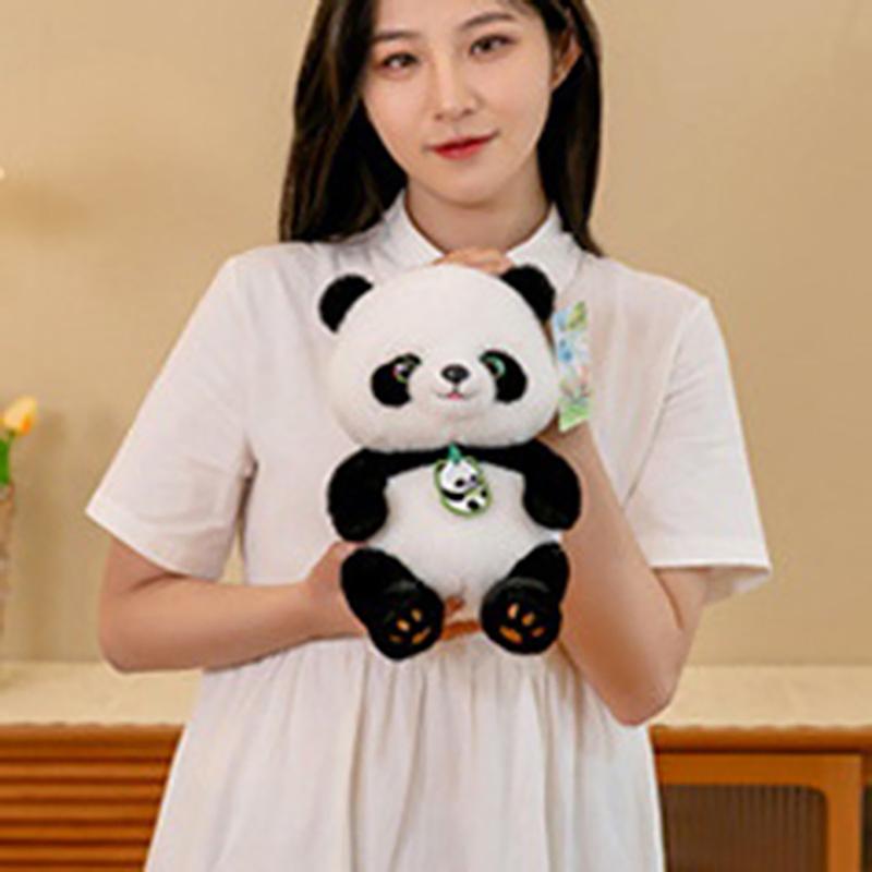 24Cm Green Eyes Chest Listing Super Full Soft Chinese National Treasure Animal Doll Children'S Birthday Chinese Panda Plush Toy