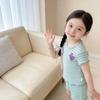 Children's Striped Summer Two-Piece Set: Soft Short Sleeve T-shirt & Elastic Waist Shorts
