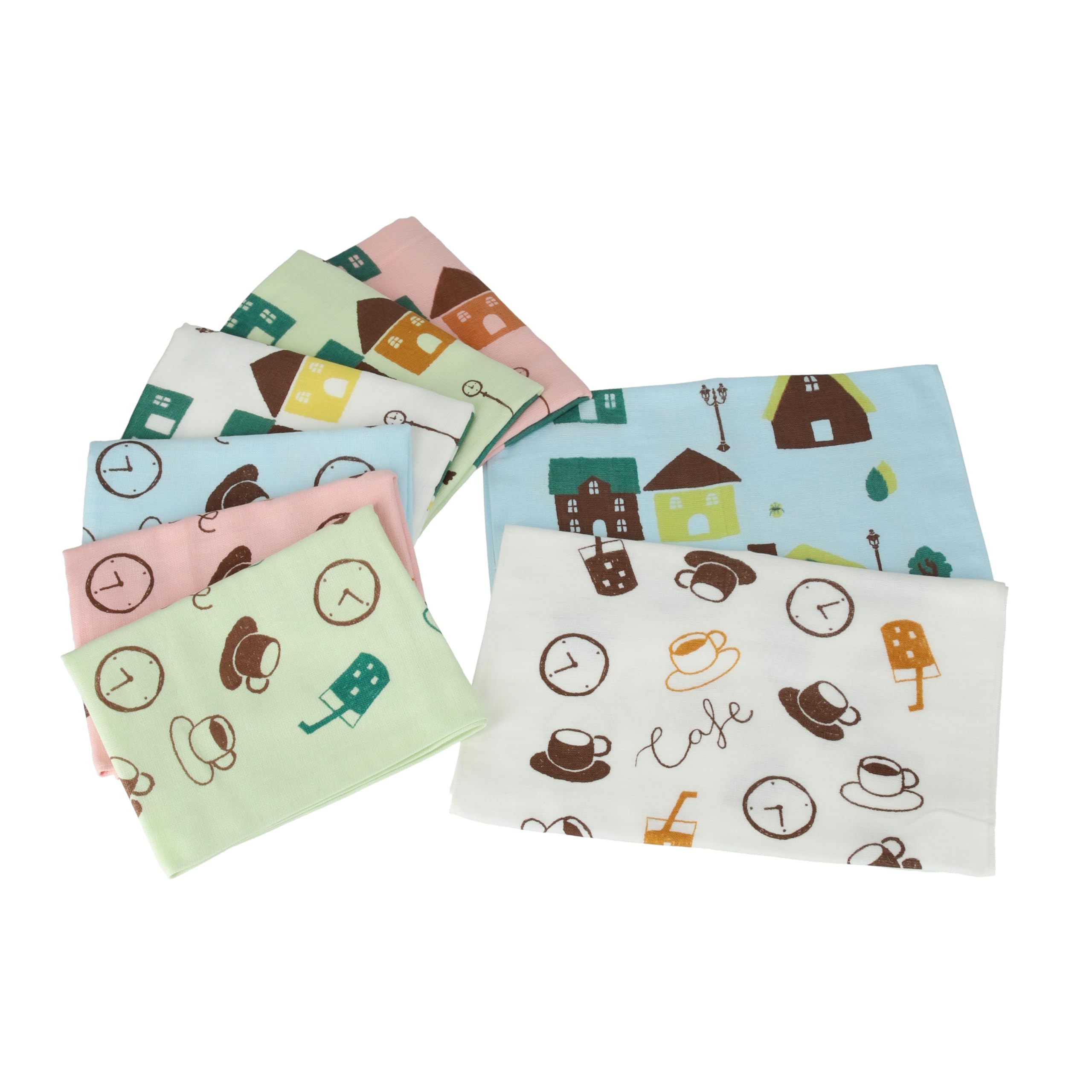 

Tsubame a towel manufacturer founded in 1912 in These set of cotton gauze and pile face towels feature cafe and streetscape These breathable towels