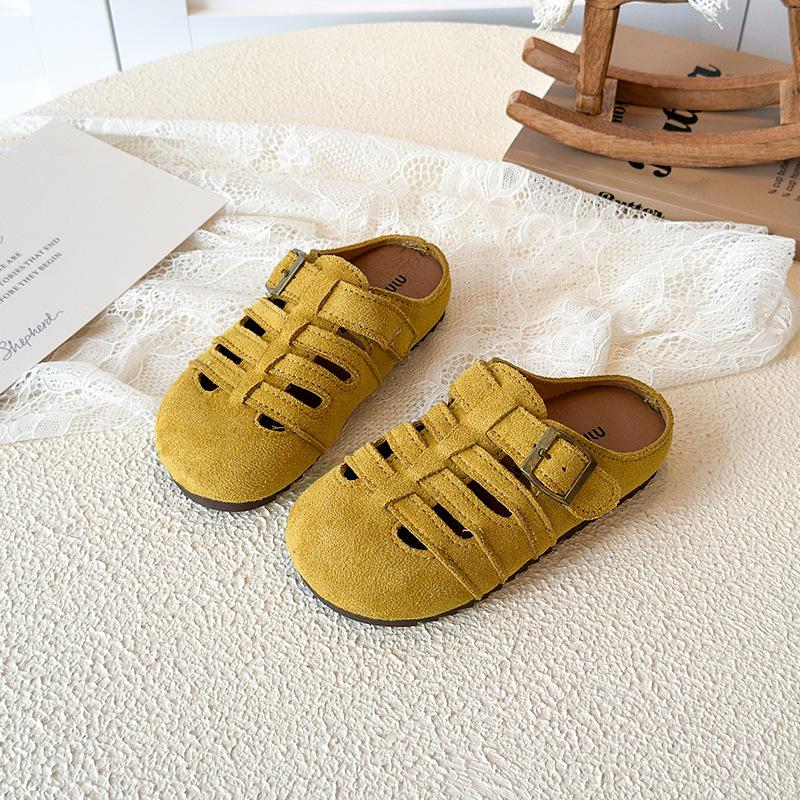 2025 Summer Roman Retro Soft Sole Closed-Toe Slip-On Half Slippers