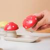 Sizikato 2pcs Porcelain Salt and Pepper Shakers with Tray, Mushroom Shape