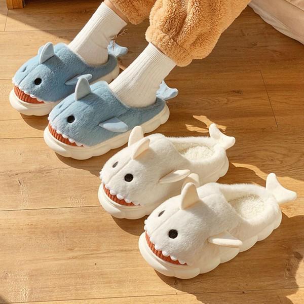 Slippers, Shark, Women's, Men's, Room Shoes, Parents and Children, Small Size, Plush Slippers, Cute, Boa Soles, Indoor Shoes, Room, Bare Feet, Boa