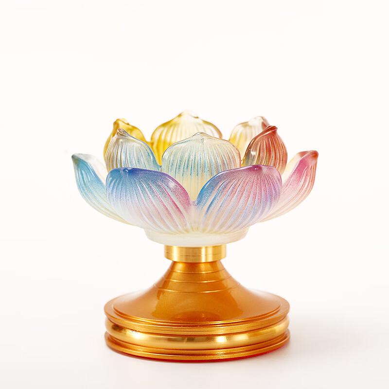Colorful Glazed Lotus Candle Holder