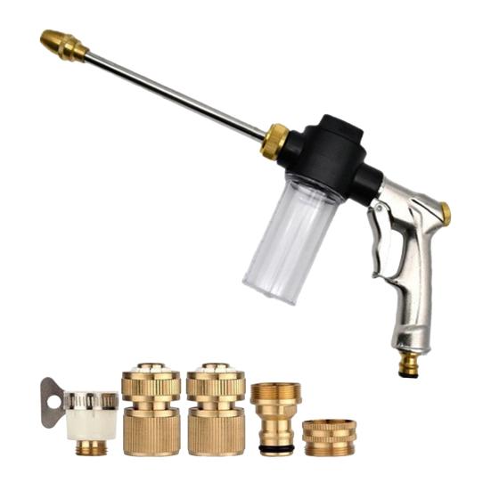 

High Pressure Hose Nozzle, Heavy Duty Car Wash Booster Nozzle with Foam Cannon, Garden Hose Nozzle Foam Sprayer, Adjustable Nozzle A