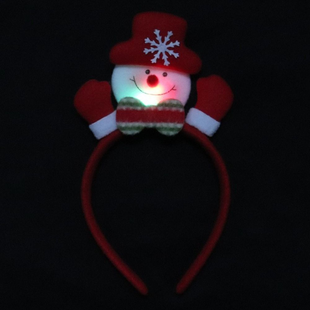 Snowman Christmas LED Headband Red Santa Hairband Snowman LED Light Headband  New Year's Eve