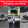 Car Window Cleaner Brush Windshield Cleaner Microfiber Protable Cleaning Tool with Handle Interior Exterior Auto Glass Wiper
