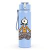 1PC Meditation Stick Figure Cartoon 750ml Color Plastic Sports Water Bottle Leakproof Flip Straw Lid Suitable for Sports Office Home Use