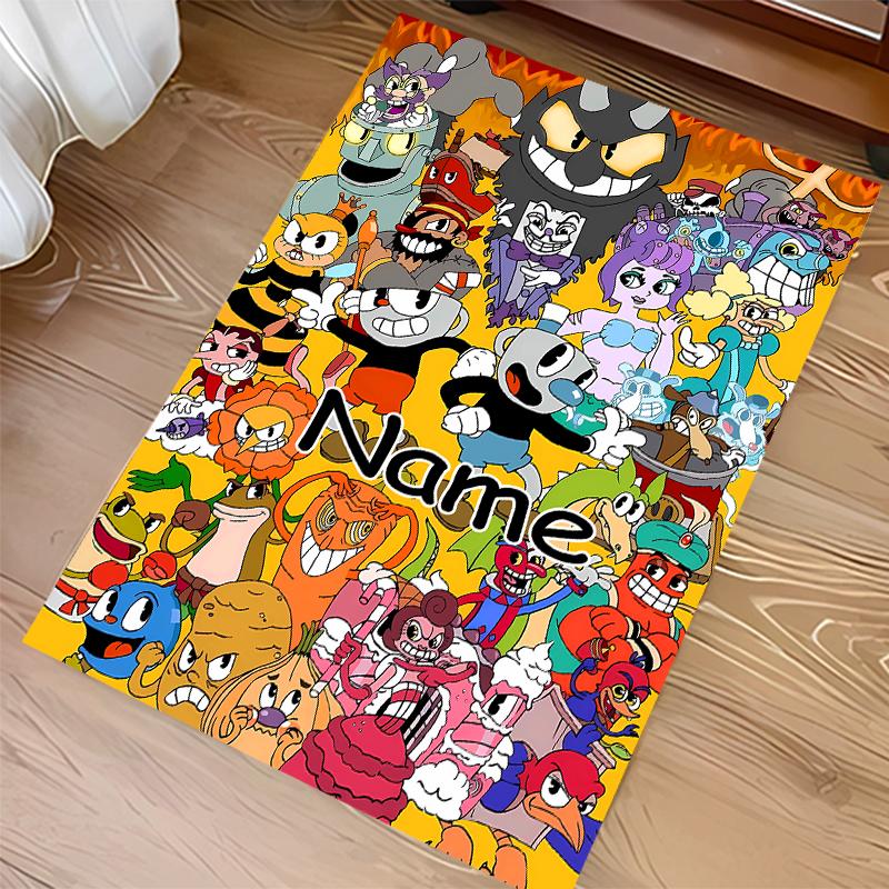 Custom personalization Cuphead Print Area Rug - Soft, Washable Non-Slip Indoor Mat,Living Room,Home&Office Decorative Rug