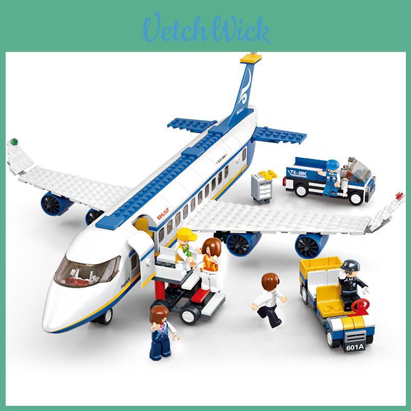 Educational Abs Plastic Building Blocks Airplane Model Great For Boys And Kids