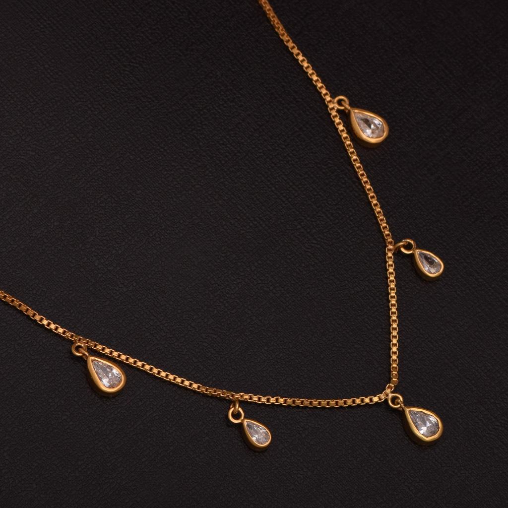 Teardrop Gold Vermeil Necklace -925 Sterling Silver