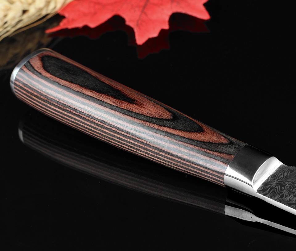 7cr17 Nóż szefa kuchni Kolor Drewniany uchwyt 8-calowy nóż kuchenny Tasak do mięsa 3,5-calowy nóż do owoców