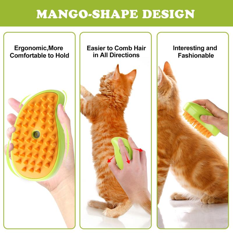 Cat Brush Hair Remover Steam Brush Pets Electric Spray Cats Personal Care Pet Massage Grooming Removing Tangled and Loose Hair