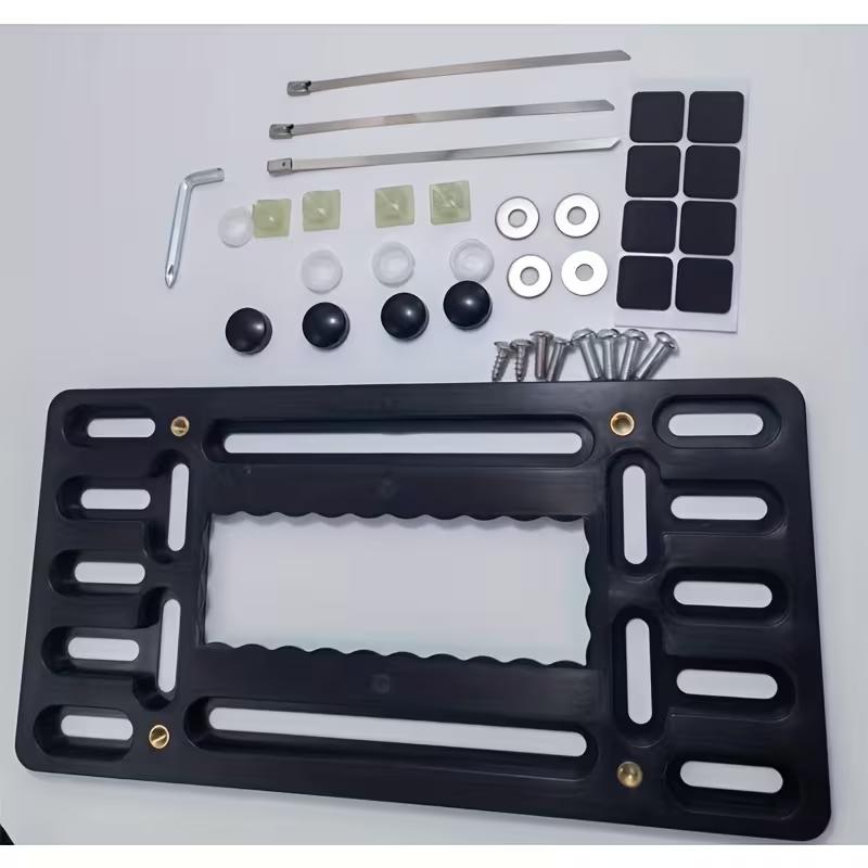 Car License Plate Bracket Front License Plate Holder Mounting Kit Universal Bumper Frame Mount With Stainless Steel Screw Cap
