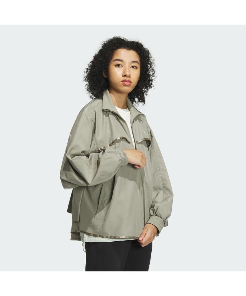 Adidas Jersey Top Word Woven Silver Pebble Medium Jacket, Women's JSY16, (IM8733),