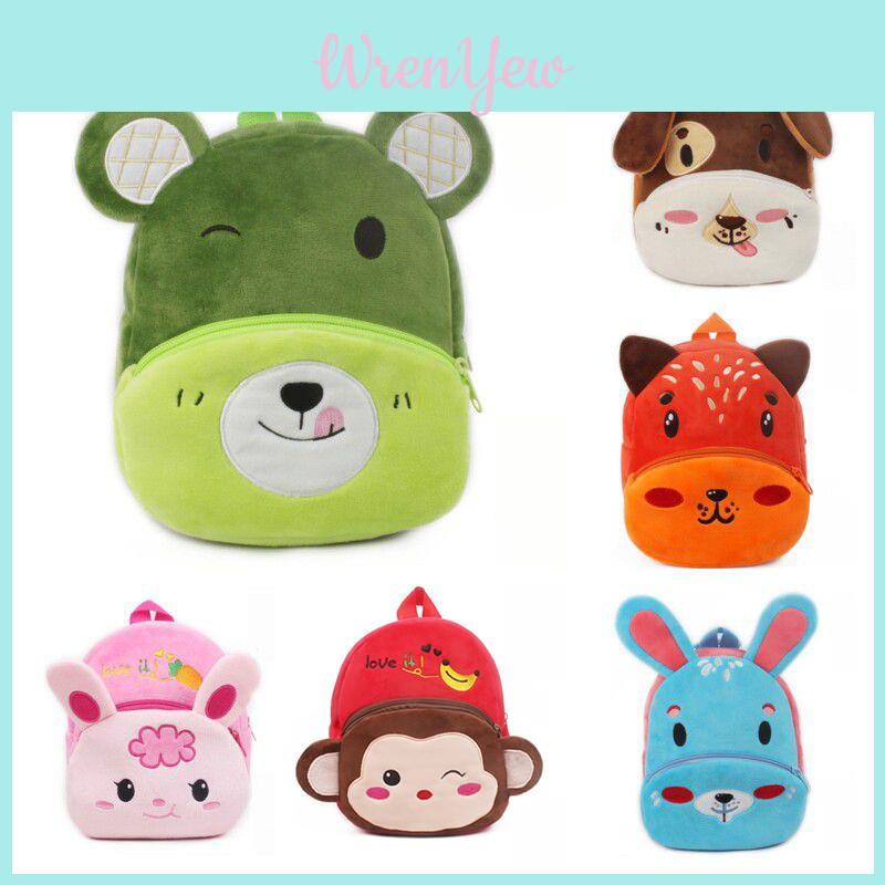 Cute Plush Toddler Kid Backpack With Cartoon Animal Pattern Comfortable For Boys And Girls!