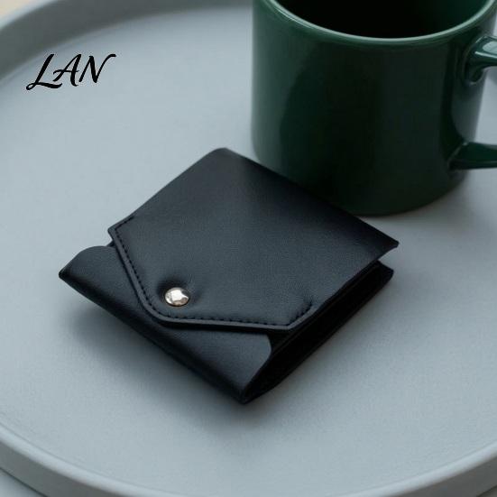 Jeans Pocket Wallet Slim Faux Leather Wallet, Retro Snap Button Bifold Durable Men Portable Card Holder for Women