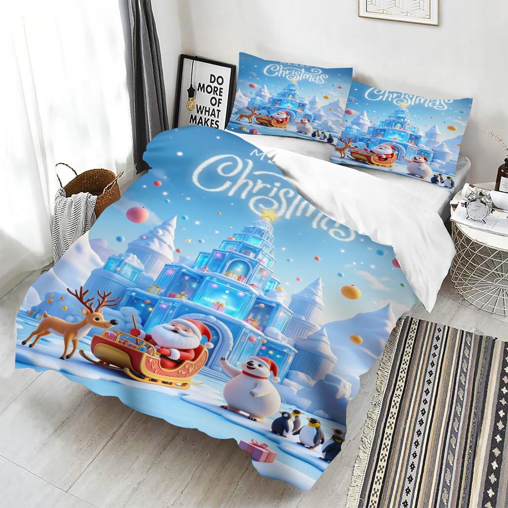 Christmas Duvet Cover Set Comforter Bedding 3D Children'S Bedding Set 3-Piece 1 Quilt Cover King Size