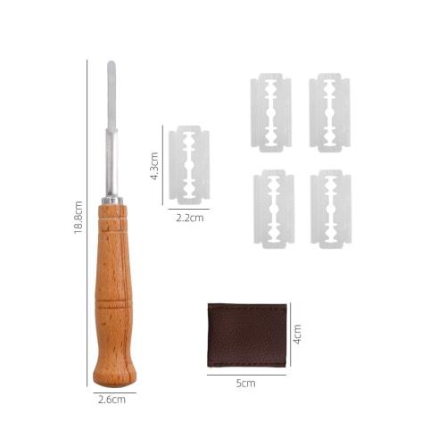 Latikaly Coupe Knife, Bread Knife, Replaceable Blades, Stainless Steel, for French Bread, with Cover, Slicer, Bread Making Tool, for Home and Commerci