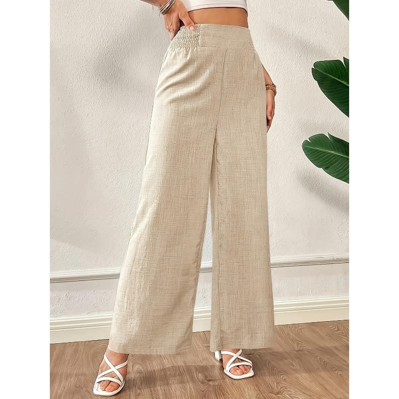 QICED Women's Fashion Casual Solid Color Print Pants & Capris