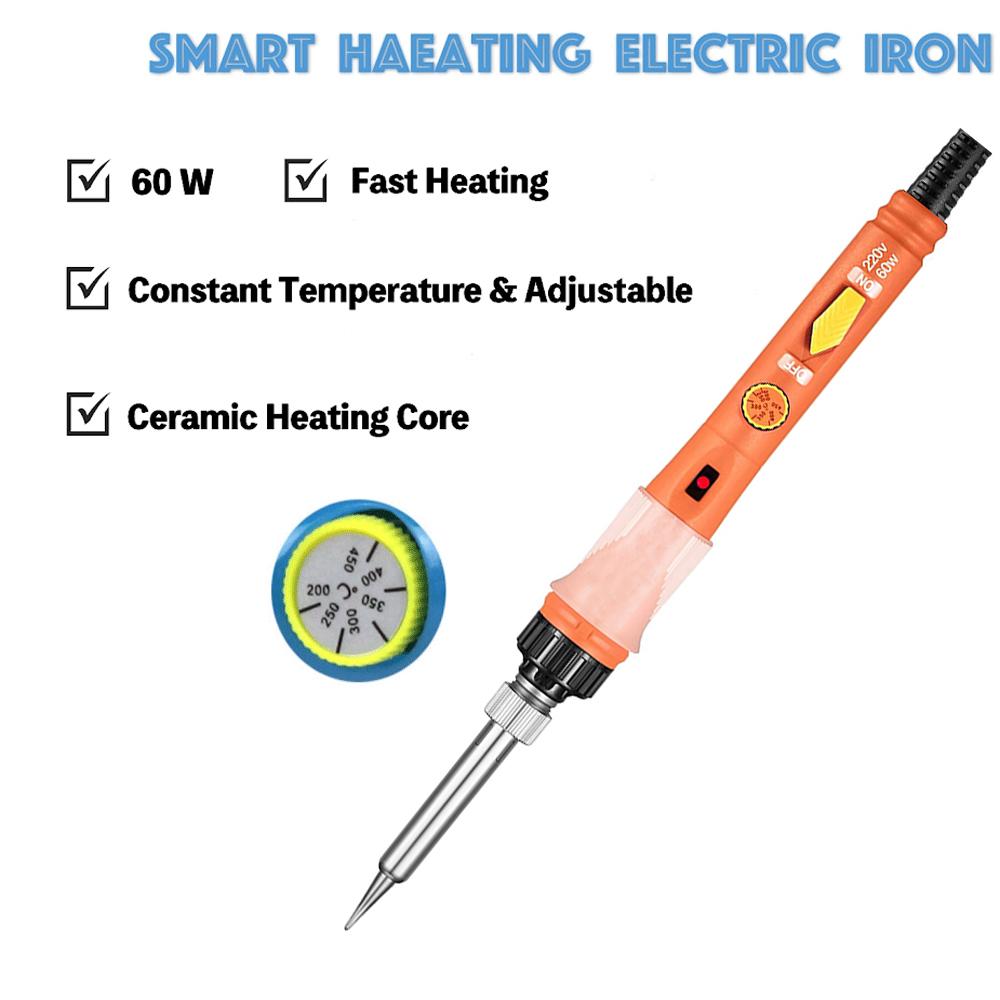 60W Electric Soldering Iron Gun Stand Tool Kit Solder Wire Welding Pen Welder 110V 220V