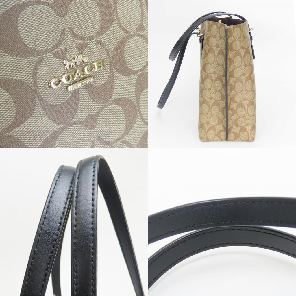 Used COACH Tote Bag Signature 1665 PVC/leather Brown black casual
