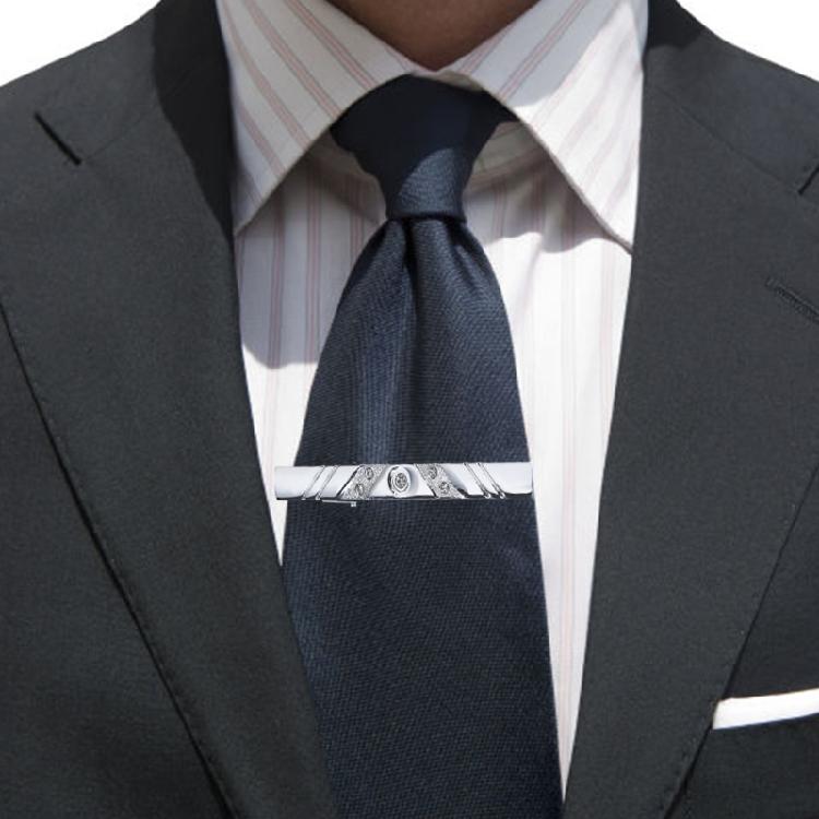 Gentlemen Tie Clip Wedding Party Blouses Jewelry Diamond Crystal Tie Bar Clip