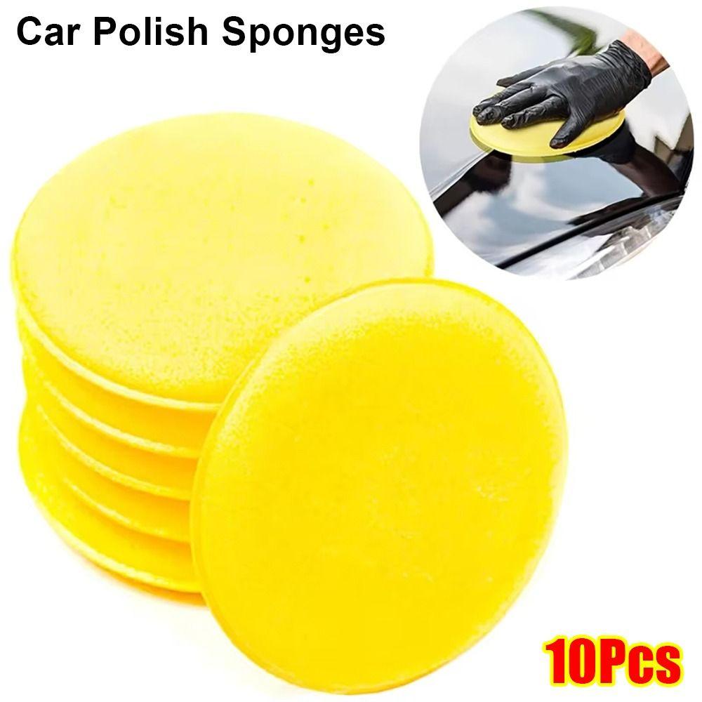 10Pcs Round Foam Applicator Pads 10cm Auto Cleaning Accessories New Polish Sponges  Clean Washer