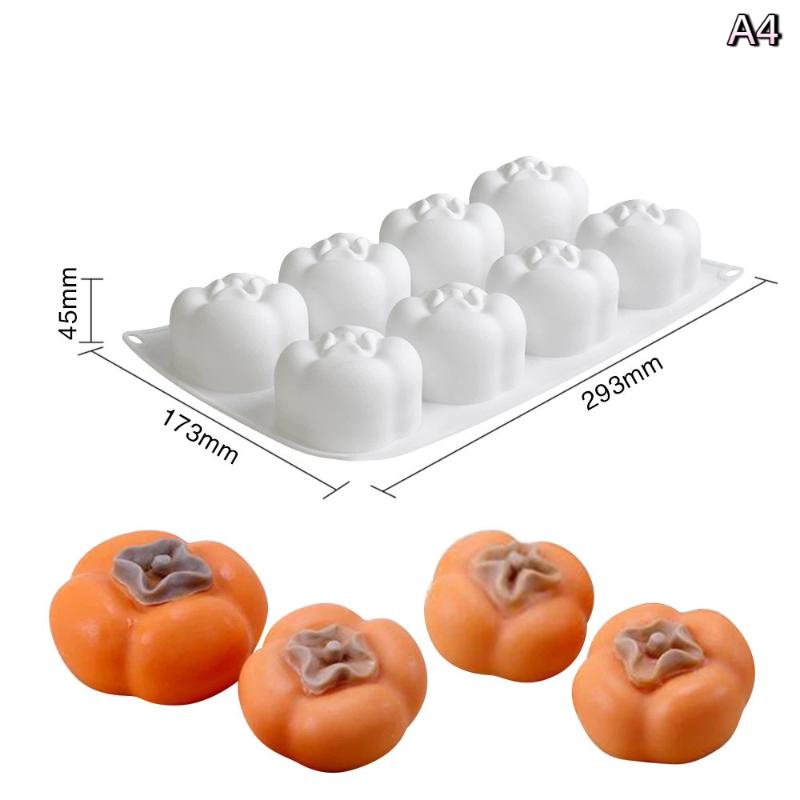 New Cherry Persimmon Pomegranate Strawberry Lemon Durian Fruit Series Cake Silicone Mold Baking Mousse Mould Cake Decoration